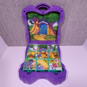Vintage Disney Winnie the Pooh Activity Case Puzzle Block Shapes Numbers Toy Set